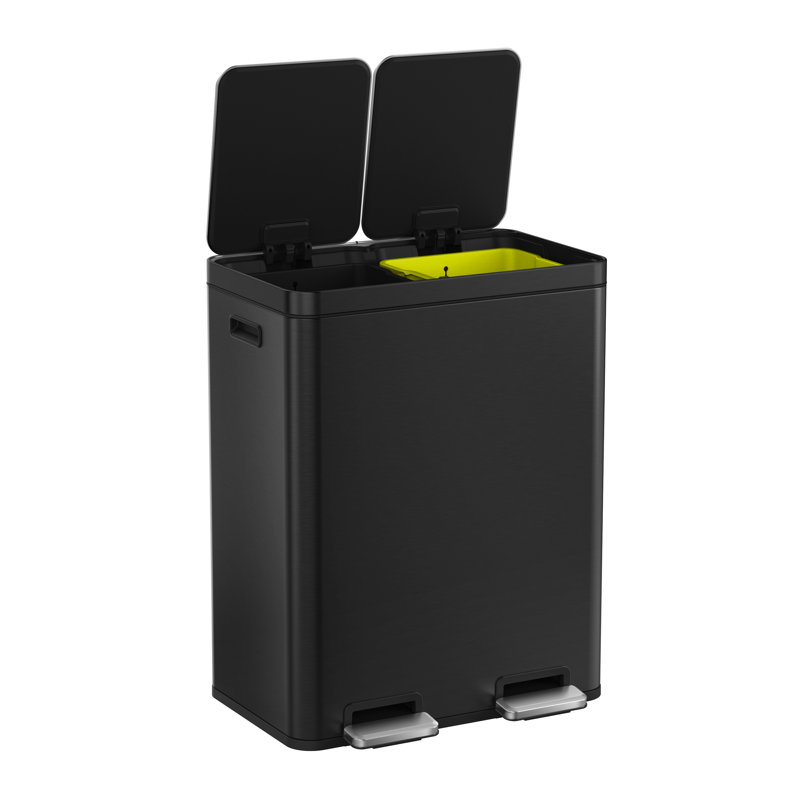 Stainless Steel 60 Liter Step-On Recycling Bin