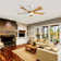 52 Inch Modern Ceiling Fan With 22W LED Light And Remote Control 5 ABS Blades For Living Room