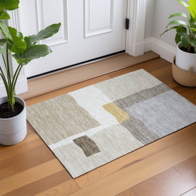 Machine Washable Indoor/Outdoor Kugler ACN2400 Abstract Rug