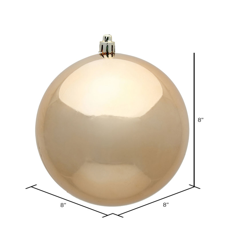 Décoration de boule décorative des Fêtes, H 8 po x l 8 po x P 8 po, Café café au lait brillant