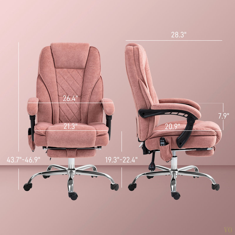 Fauteuil de bureau de massage chauffant inclinable avec hauteur réglable et repose-pieds