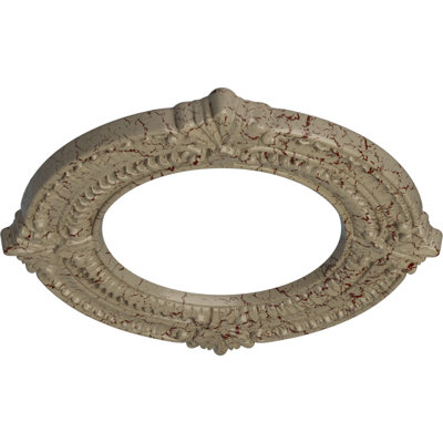 Médaillon de plafond Endurathane Palmetto, DE 11 1/2 po x P 1 po, fini blanc ultra pur peint à la main