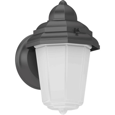 1-Light Outdoor Cast Aluminum Black Wall Mount Wall Sconce Wall Lantern with Frosted Glass