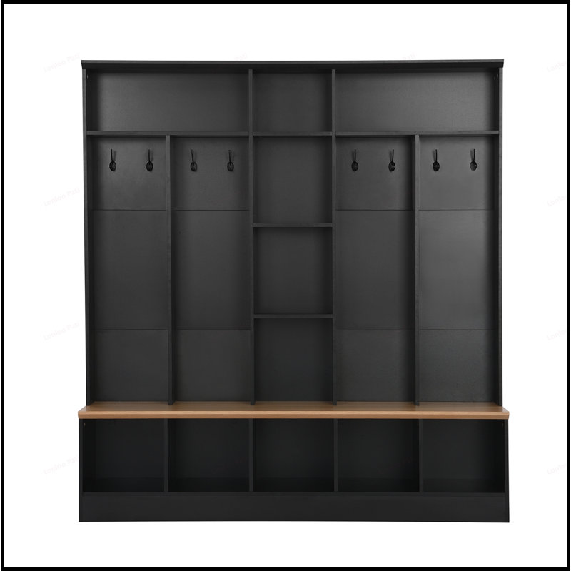 Arbre d'entrée multifonctionnel avec rangement, idéal pour les vestibules et les vestibules, alliant style et fonctionnalité