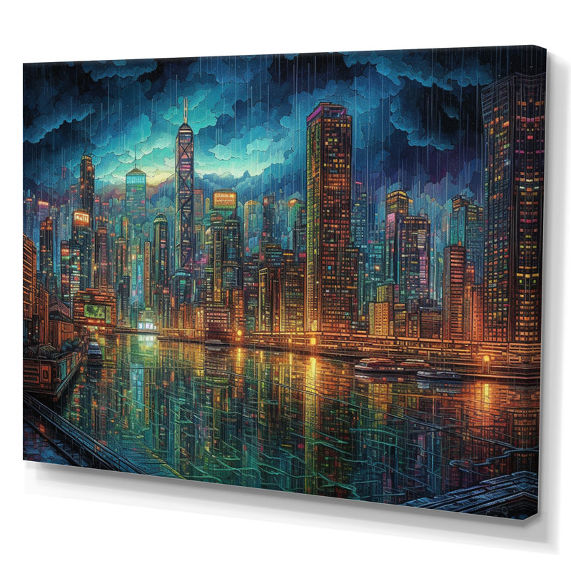 «Blue and Green Elegance In Expanse», reproduction sur toile encadrée, H 12 po x l 20 po x P 1 po, Toile tendue