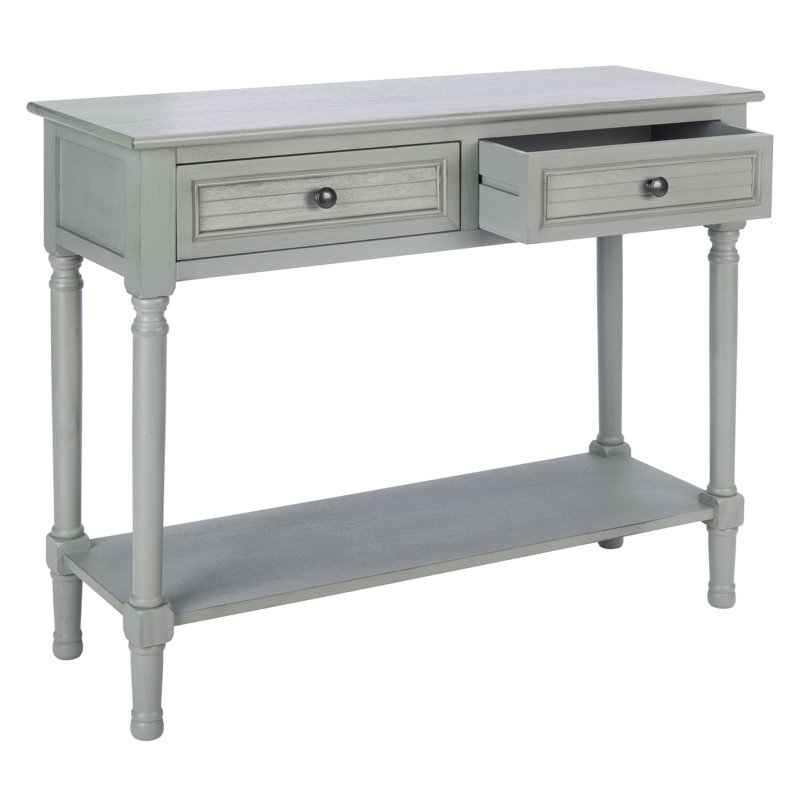 Distressed Gray Pinewood Hallway Table with Storage