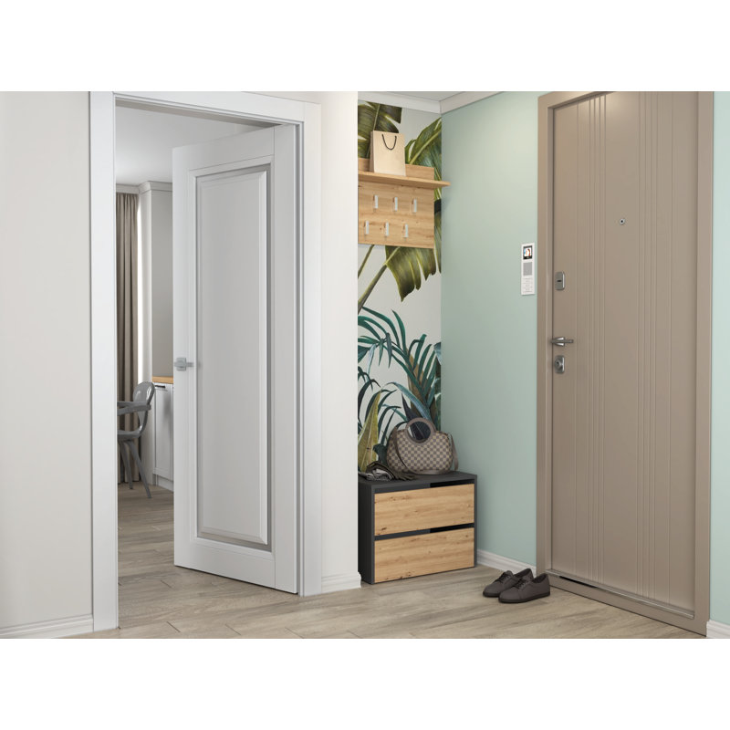 6 Pair Shoe Storage Cabinet, Anthracite/Artisan
