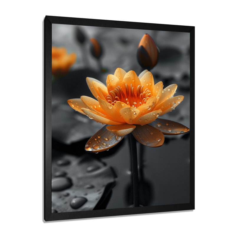 Blanc blanc, reflet de lotus photo III - Lotus, art mural, salon, Sans cadre, métal, H 24 po x l 32 po