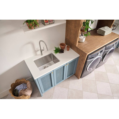 Ruvati 23" x 18" x 12" Deep Laundry Utility Sink Rounded Corners Undermount Stainless Steel