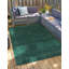 Green Hand-Knotted Wool Emerald Field Blossoms Geometric Modern Contemporary Carpet Rug-1057599789