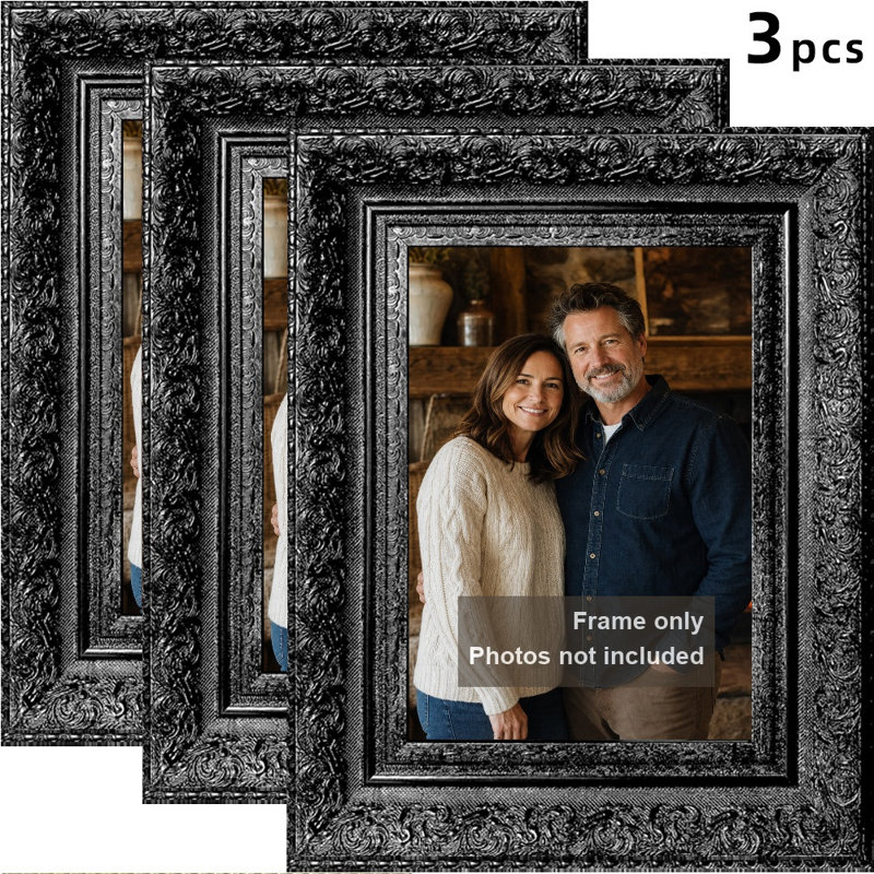 Cadre photo noir 3 pièces 8 "x 10" avec affichage horizontal ou vertical