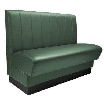 QA Group Olympic Style Single Restaurant Booth Seating - Stitched Vertical Channeling Back Design,