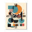 Horloge murale orange et bleue Contemplative Space I - Minimalisme-98989685