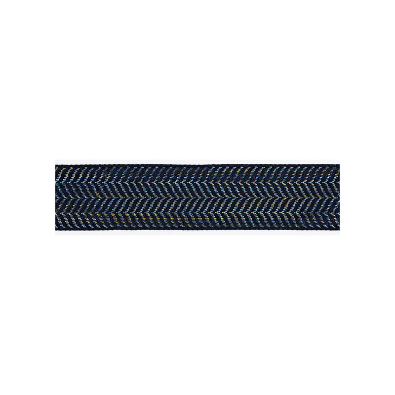 Tissu moderne de luxe avec ruban Artémis, Indigo