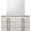 Miroir de style contemporain Olivia en bois blanc. (INCLUT LE MIROIR SEULEMENT)