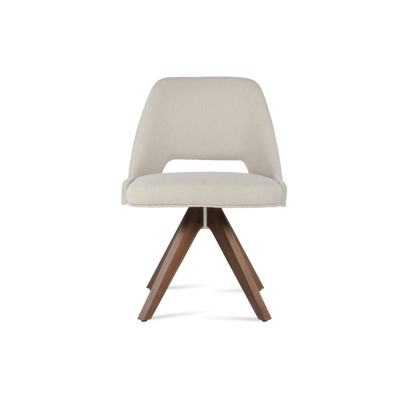 Chaise pivotante Marash Pyramid, Off White, Noyer américain