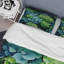 Ensemble de housse de couette vert et bleu, hydrangées et émeraude-107146754