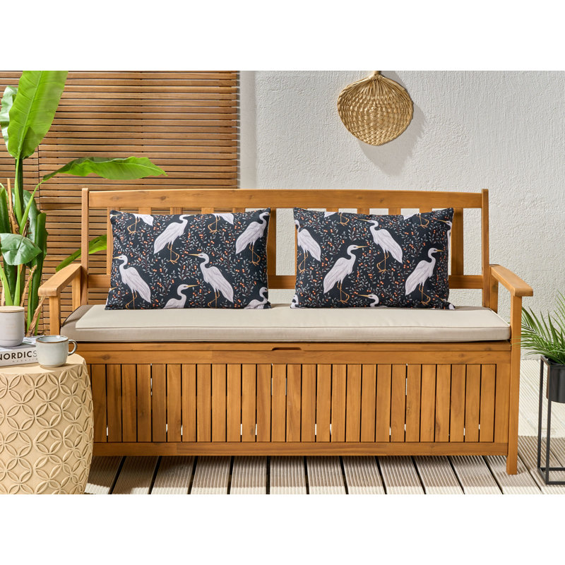 Pianazzo Indoor / Outdoor Blue and Black Rectangular Lumbar Cushion
