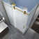 Langham XL 60" W x 80" H Frameless Rectangle Sliding Shower Enclosure with Fixed Panel