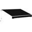 Auvent de terrasse rétractable manuel noir 8 pi x 7 pi. Ajustez pour réduire et chauffer, convient à différentes surfaces, acier en aluminium avec bloc
