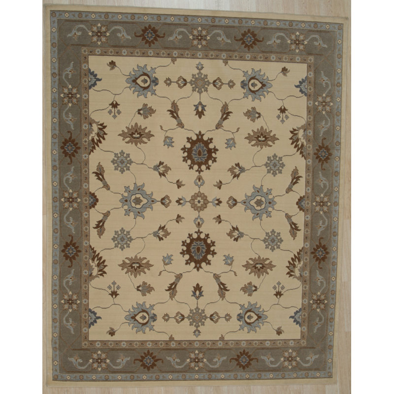 Machine-Made Wool Beige Traditional Oriental Oushak 8' x 10' Area Rug