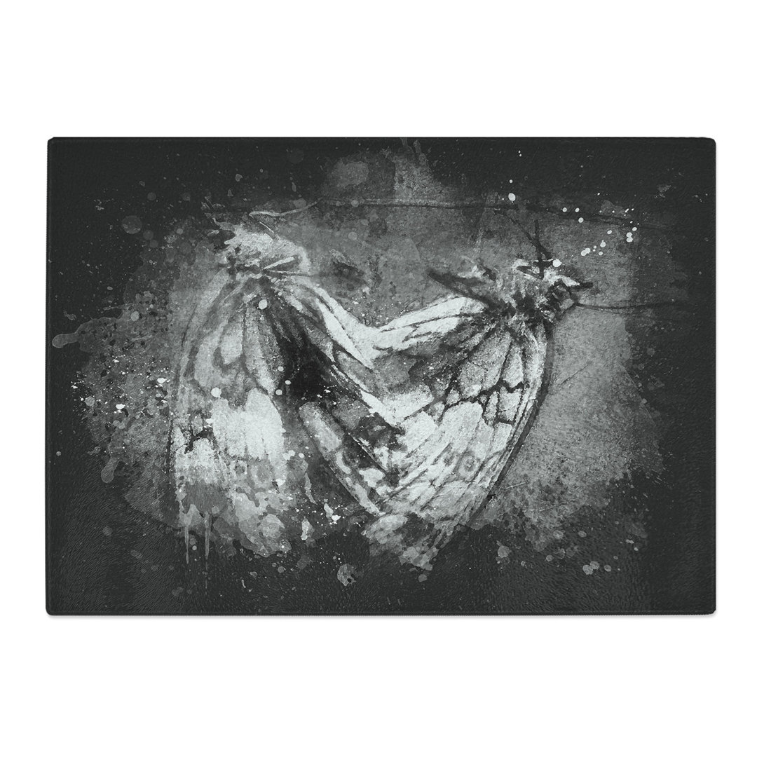Tempered Glass Two Butterflies Paint Splash Chopping Board