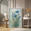 Œuvre botanique florale bleue, images de décoration murale fleur douce, impression sur toile encadrée-126136886-126136889