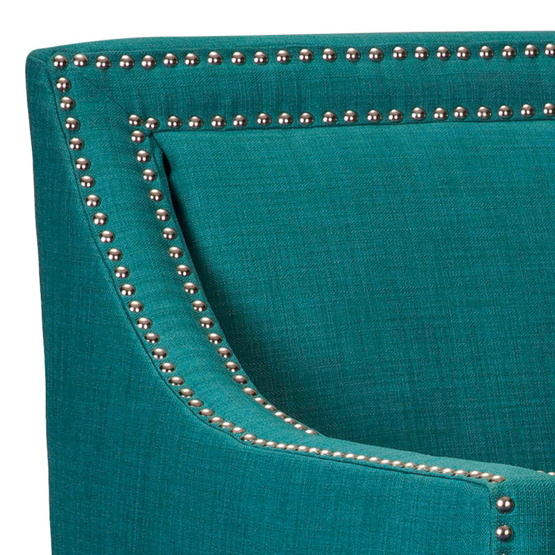 Rodrigez Teal Chair & Ottoman, Teal