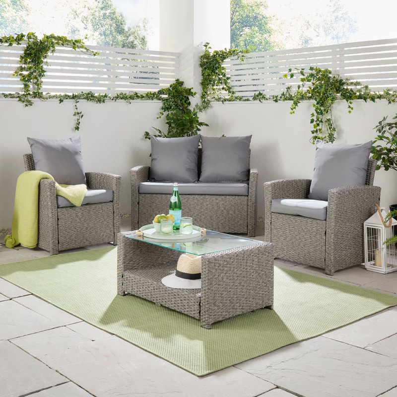 4 Seater Rattan Sofa Set