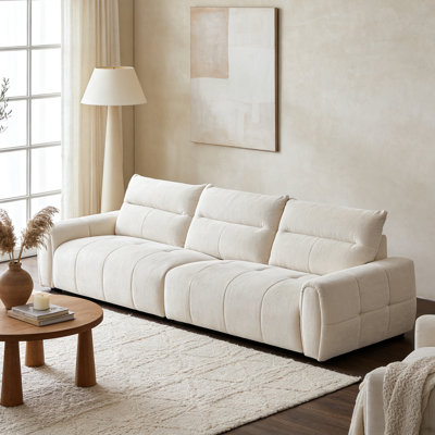 Velvet Three-seater Sofa - Ergonomic High Backrest Design, Solid Wood Frame And High Resilience Sponge, Detachable Soft Cushions, Bringing Ultimate Comfort Experience To The Large Living Room