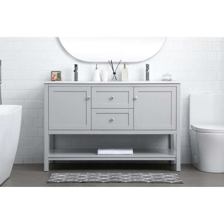 Heath 54'' Single Bathroom Vanity with Engineered Marble Top