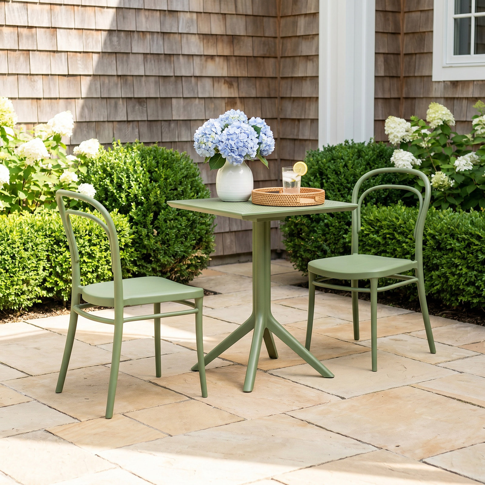 Farrah 24" Patio Bistro Set, Olive Green
