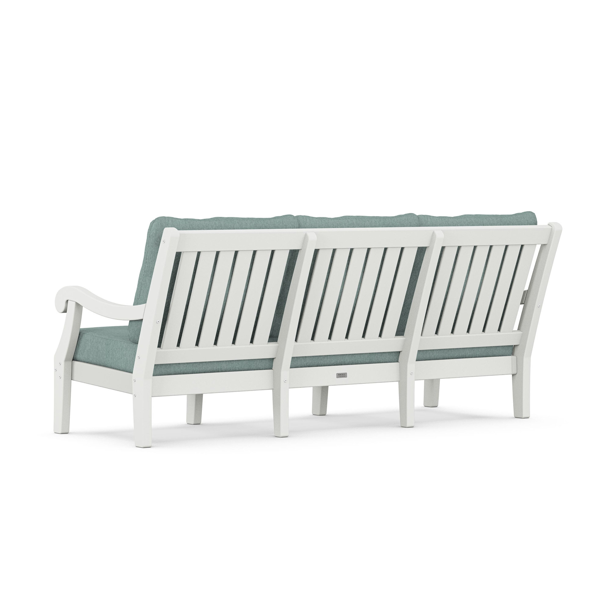 POLYWOOD x Birch Lane Verlyn 4-Piece Deep Seating Set with Sofa, Glacier Spa Cushion/White Frame