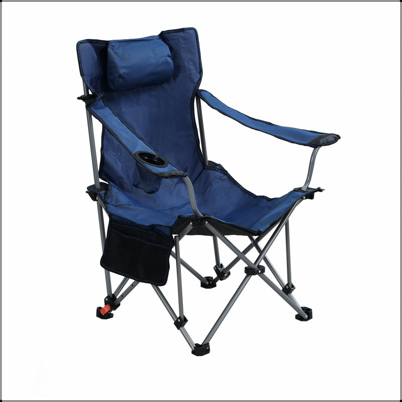Chaise de camping d'extérieur pliante / portative / inclinable réglable avec réglage à trois niveaux, poches latérales, porte-gobelet et sac de transport