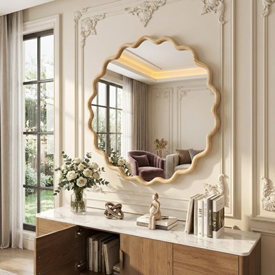 Miroir mural en bois massif Modern Modern