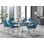 Ensemble de table de salle à manger extensible en verre et en métal Tierra et 6 chaises de salle à manger rembourrées en velours