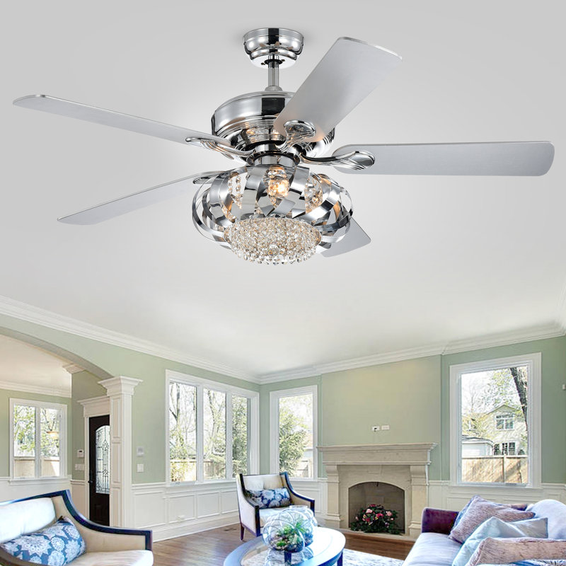 Ventilateur de plafond 5 pales avec télécommande, ensemble d’éclairage inclus Sedgley