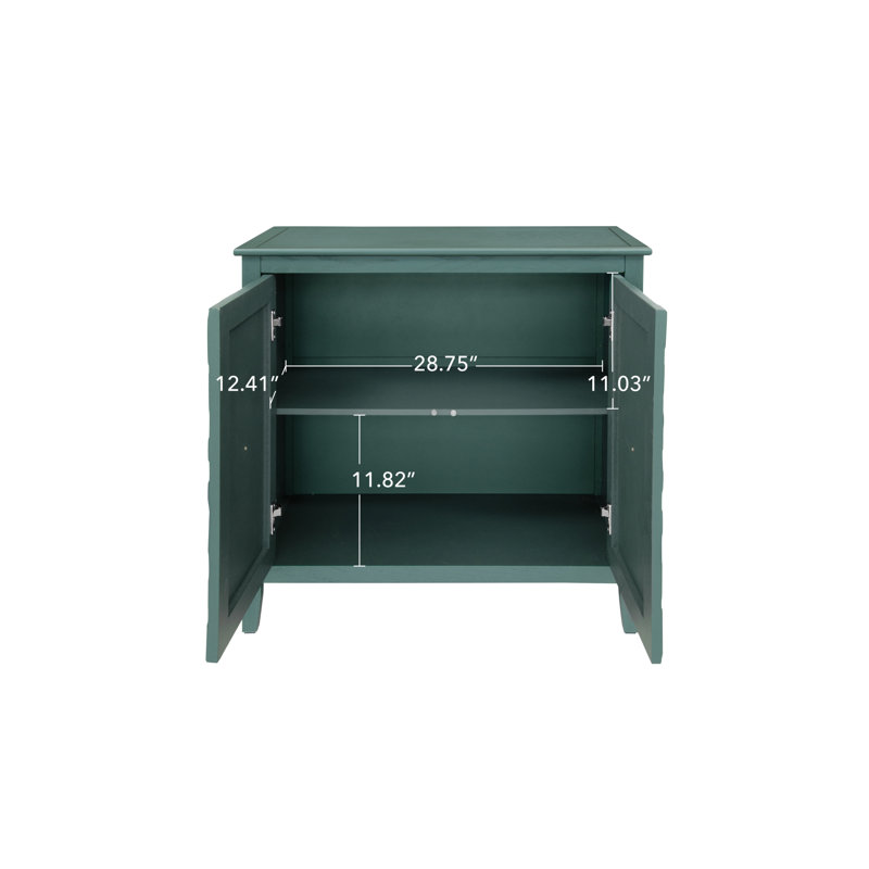 Buffet vert peu encombrant avec charme rétro et rangement multifonctionnel