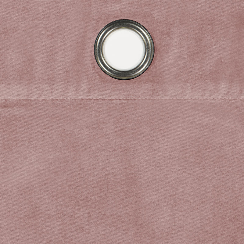 Eclipse Luxury Cotton Velvet 100% Blackout Grommet Curtain Panel, 50" W x 84" L, Dusty Rose