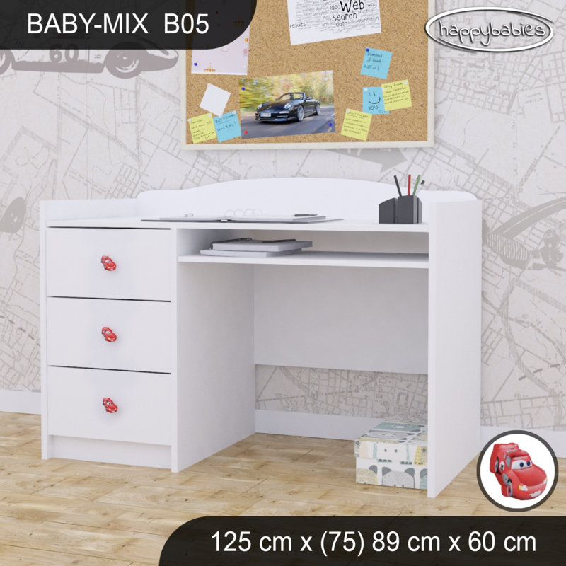 125cm Computer Desk, White