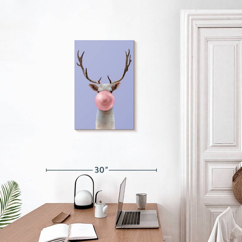 Bubble Gum Deer, H 24 po x l 16 po