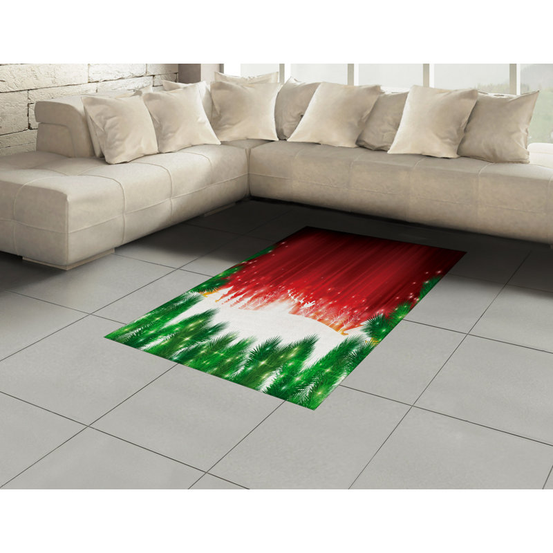 Carol Christmas High Density Long Fiber Poly Threads Decorative Area Rug Carpet, Rectangle 4' x 5'8"