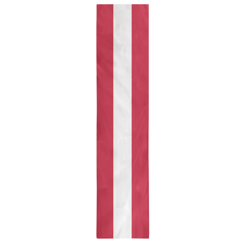 Detroit Table Runner, 72" x 16", Red/White/Red, Polyester