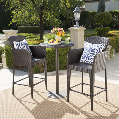 Eaton 2 - Person Wicker Patio Dining Set with Round Table