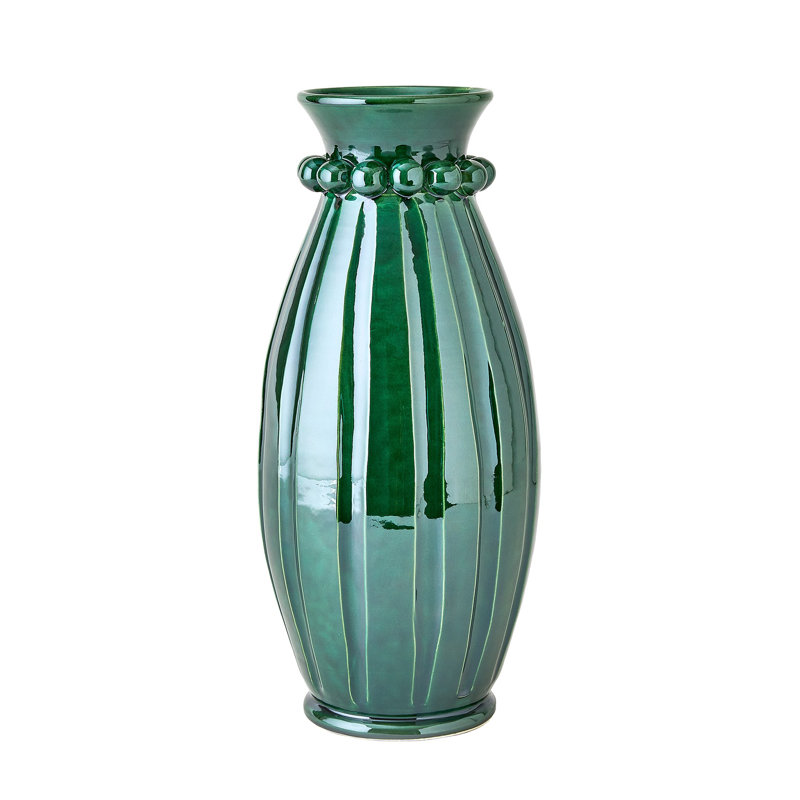 Vase de table en faïence faite à la main H 20 "Pearl