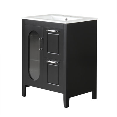 Inletor 24" Traditional Bathroom Vanity with Sink Featuring Solid Wood and MDF Construction