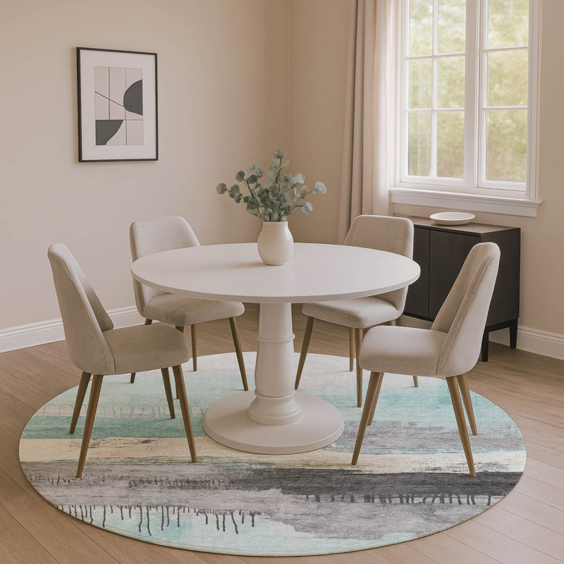 Premium Machine Washable Fairwood AMF1880 Modern Rug, Round 8'