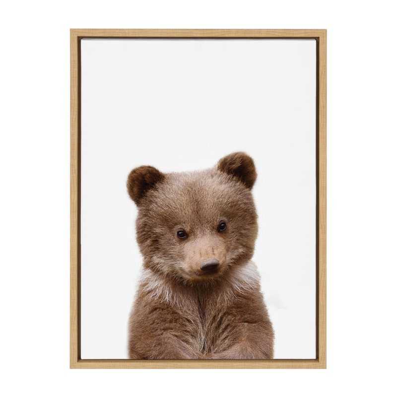 «Animal Studio Bear» par Amy Peterson, reproduction d'art sur toile encadrée, Cadre naturel, H 24 po x l 18 po x P 1,63 po