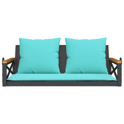 Highland Dunes Swing Bench 24.8"X24.4"X15.7" Poly Rattan