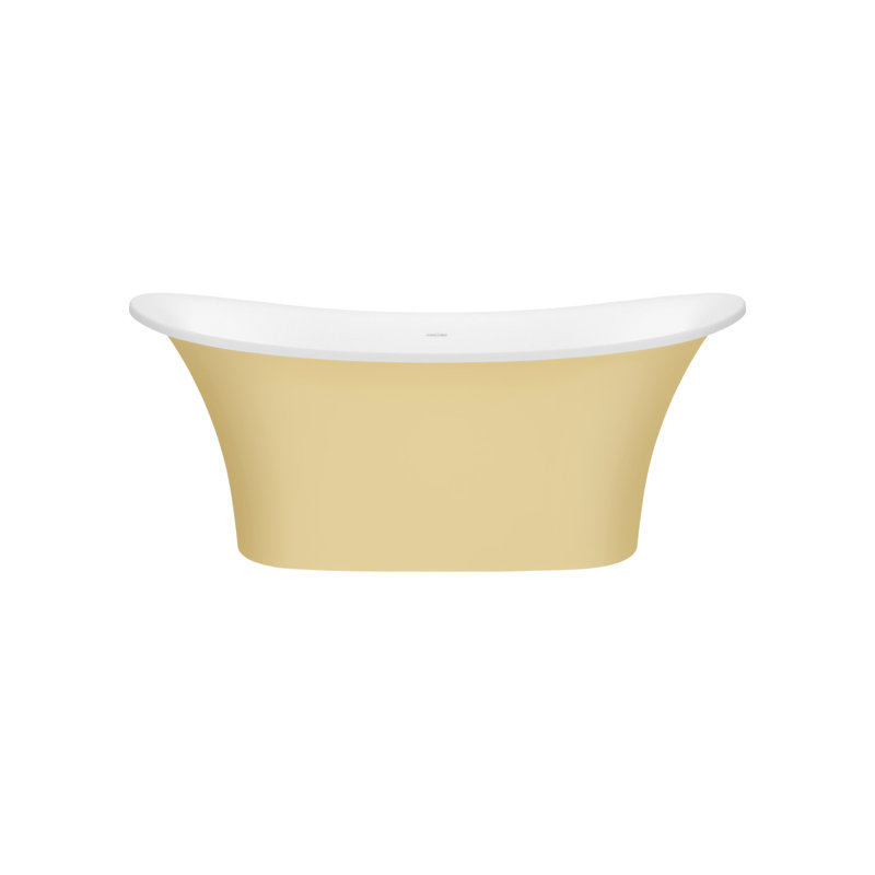 Toulouse 59.75 in. L Freestanding Soaking Tub, Gloss White, Ivory - Matte
